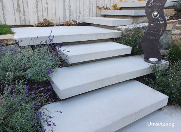 Umsetzung der schwebenden Stufen aus Beton von BK BetonDESIGN