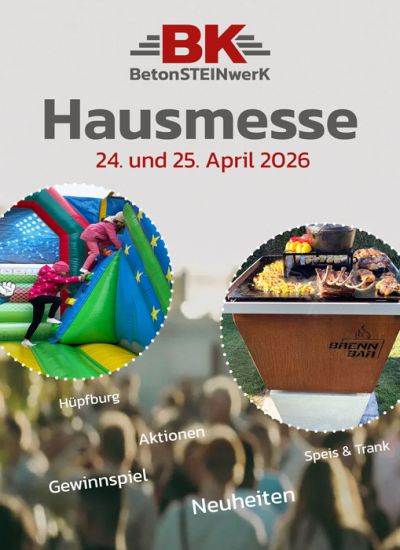 Flyer Hausmesse 2026 von BK BetonSTEINwerk